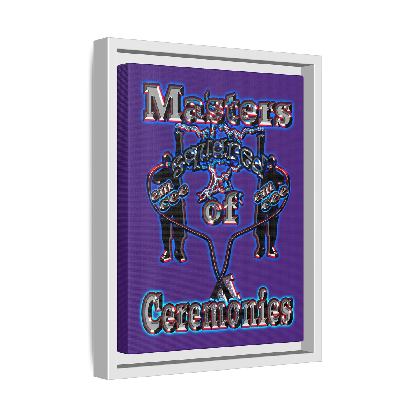 em cee squared - framed canvas art (purple)