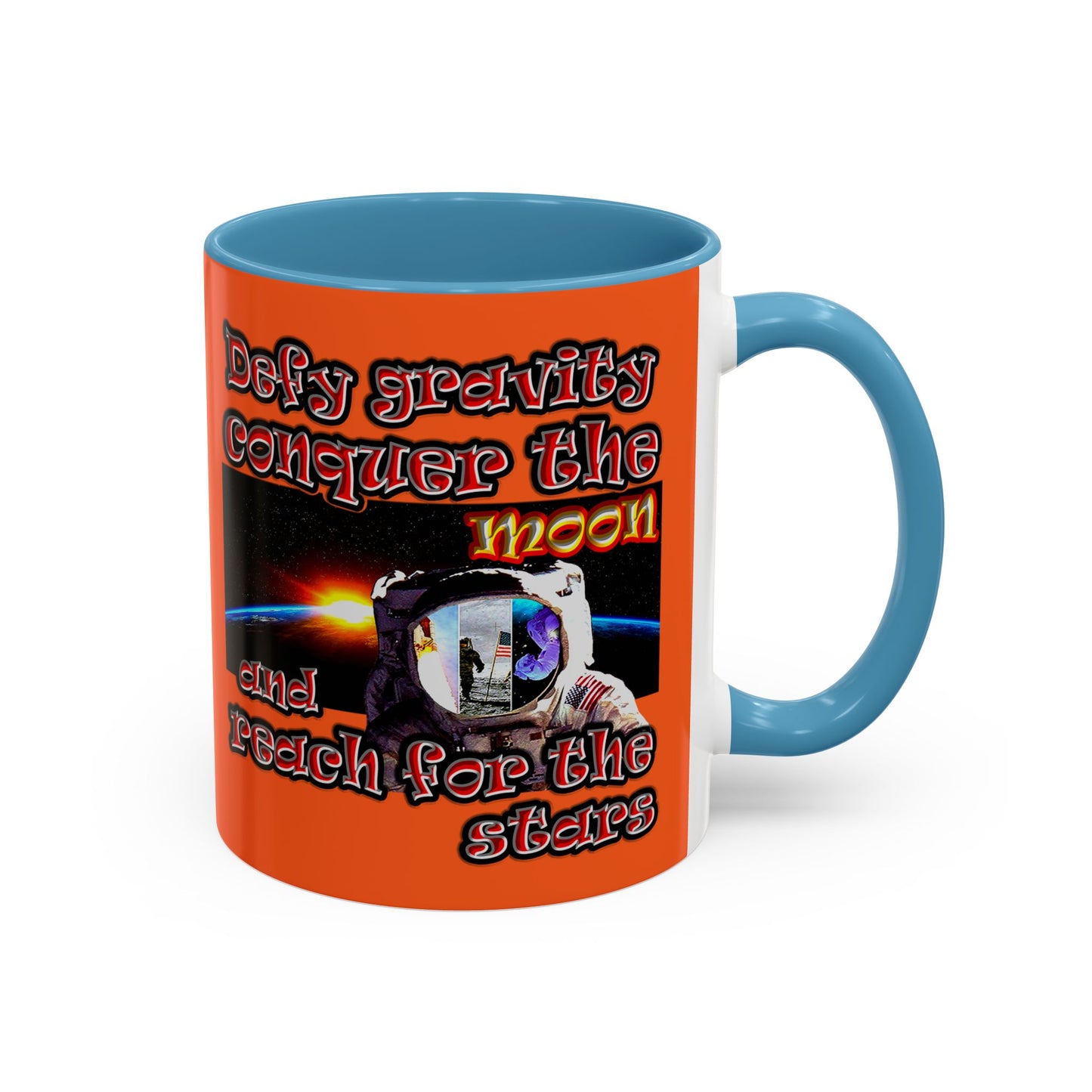 defy conquer reach - Accent Mug (orange)