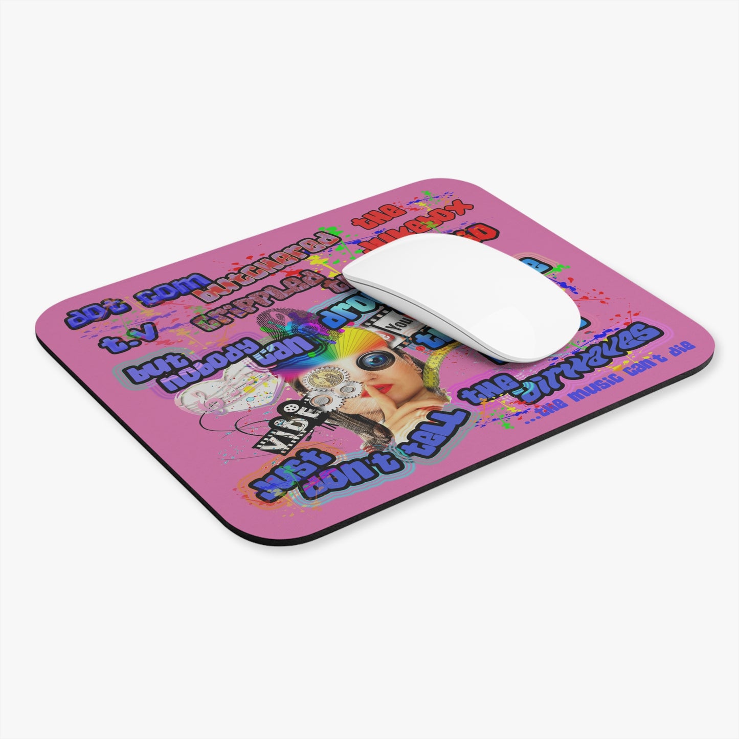 drop the beat - Mouse Pad (Rectangle) (light pink)