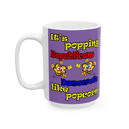 popping like popcorn - White Mug (light purple)
