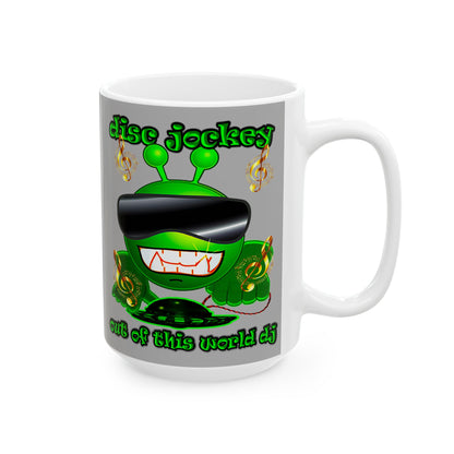 disc jockey - White Mug (light grey)