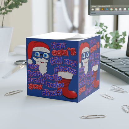 santa's shoes - note cube (dark blue)