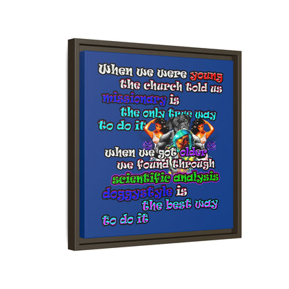 doggystyle - framed canvas art (dark blue)