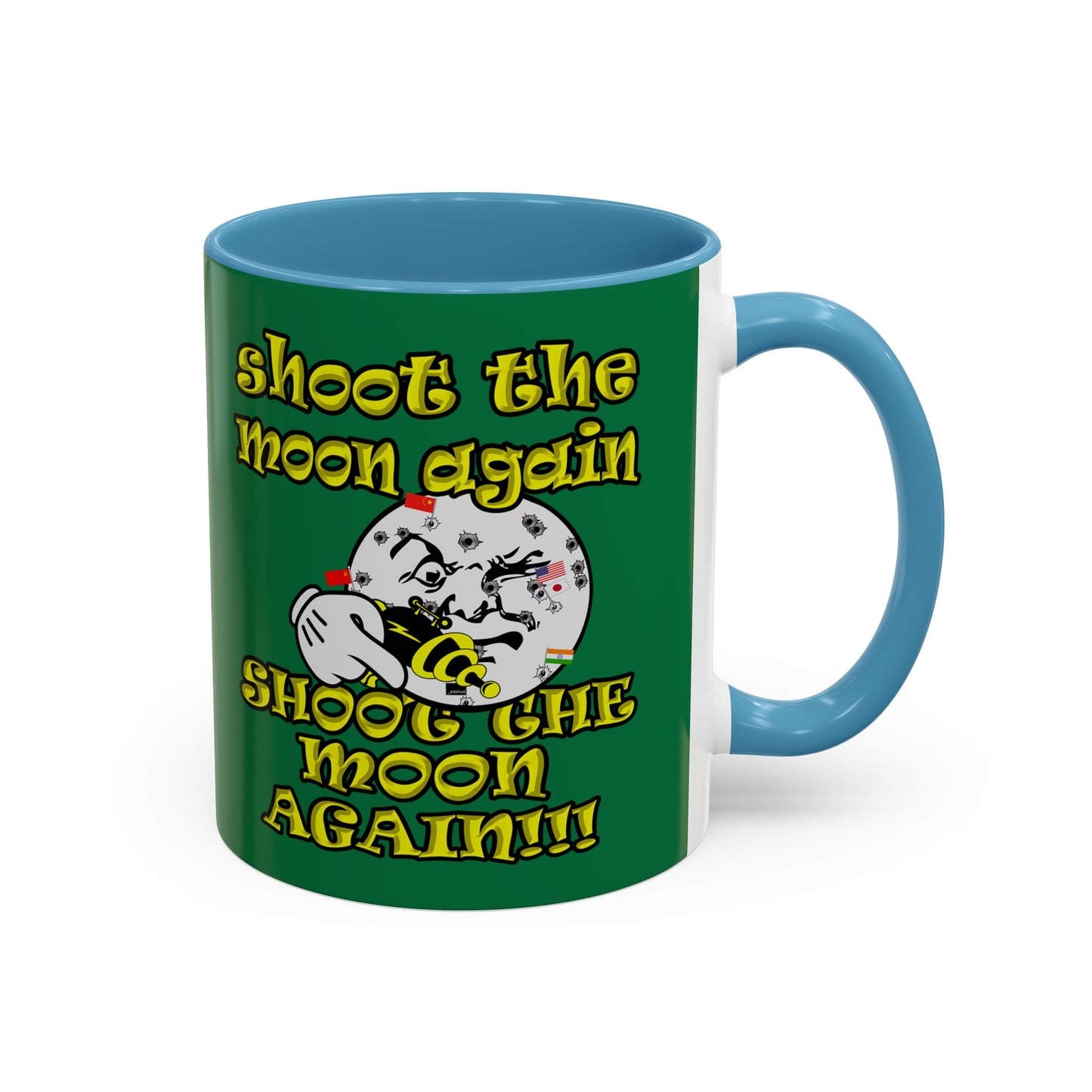 shoot the moon again - Accent Mug (dark green)