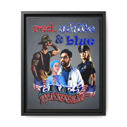 rw&b lives matter - framed canvas art (grey-light grey)