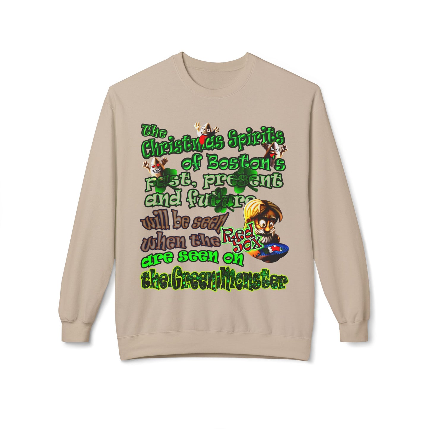 christmas spirits of boston - Unisex Midweight Softstyle Fleece Crewneck Sweatshirt