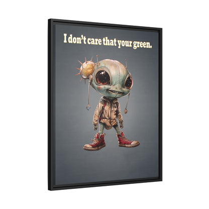 I don't care that your green - framed canvas art (grey-light grey)