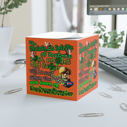 christmas spirits of boston - note cube (orange)