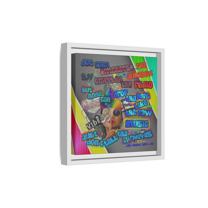 drop the beat - framed canvas art (rainbow split)