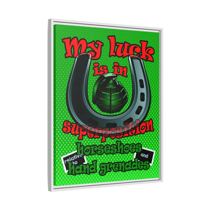 my luck - framed canvas art (logo green)