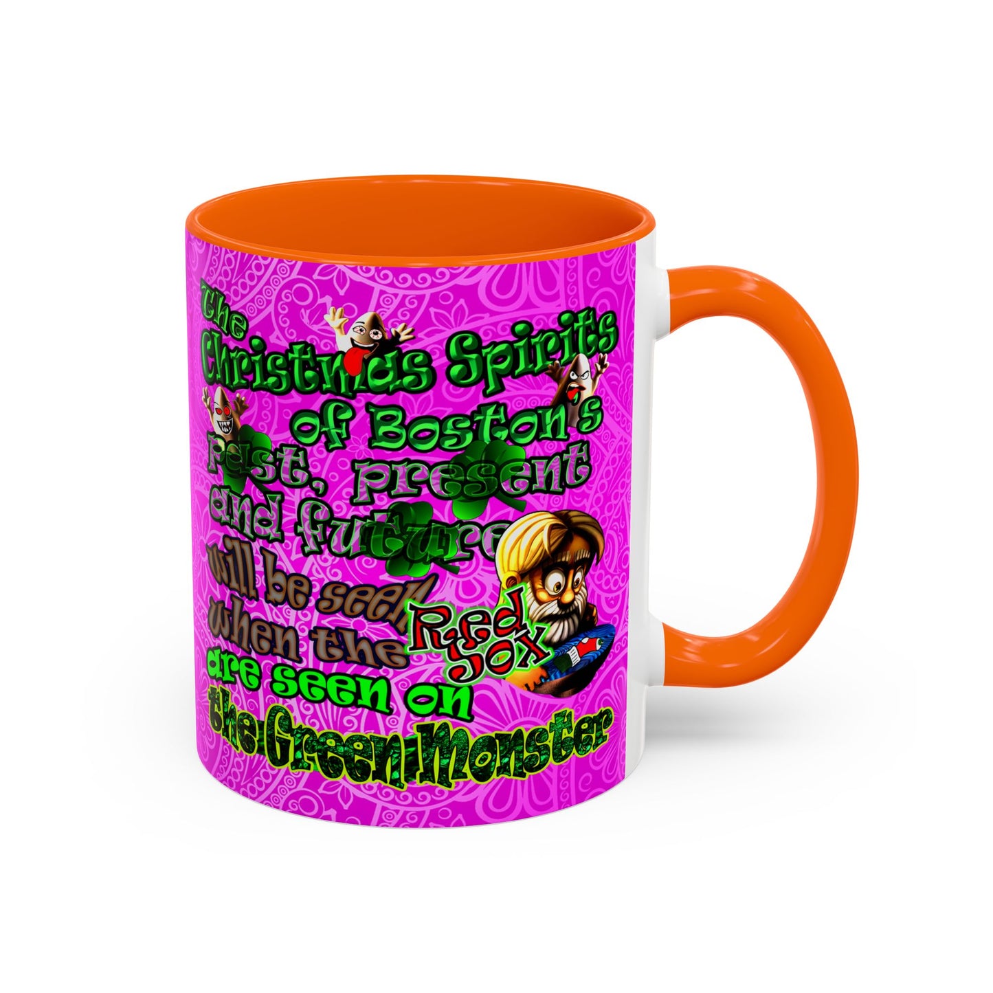 christmas spirits of boston - Accent Mug (pink swirl)