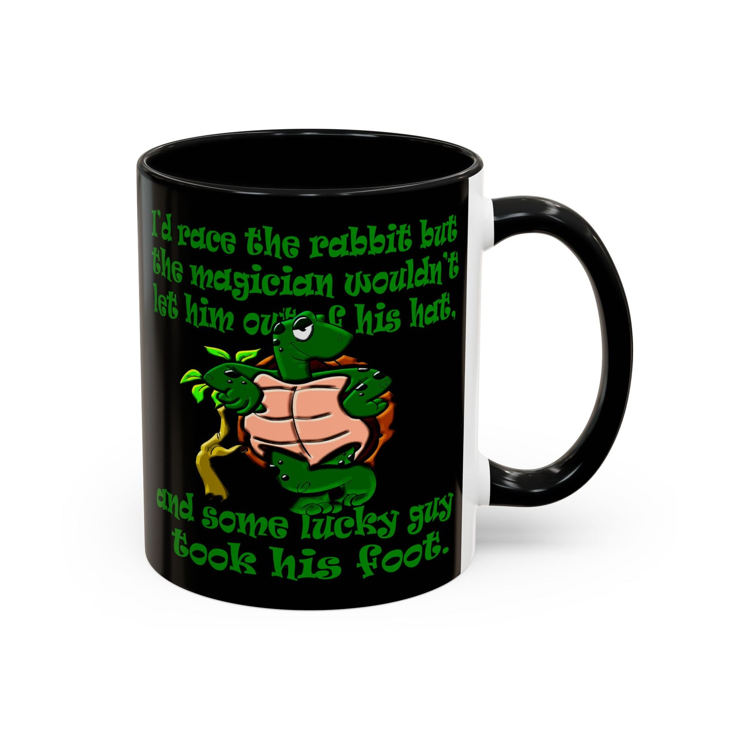 turtle race - Accent Mug (black)