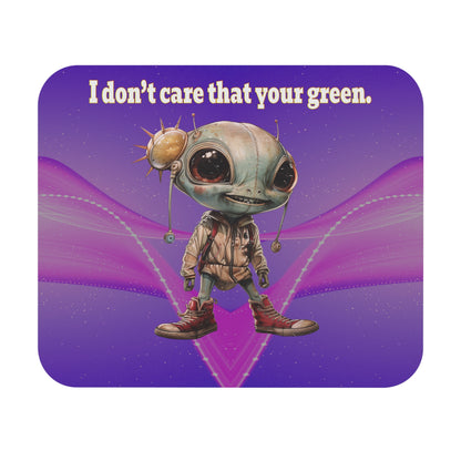 I don't care that your green - Mouse Pad (Rectangle) (purple-pink wave)