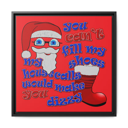 santa's shoes - framed canvas art (red)