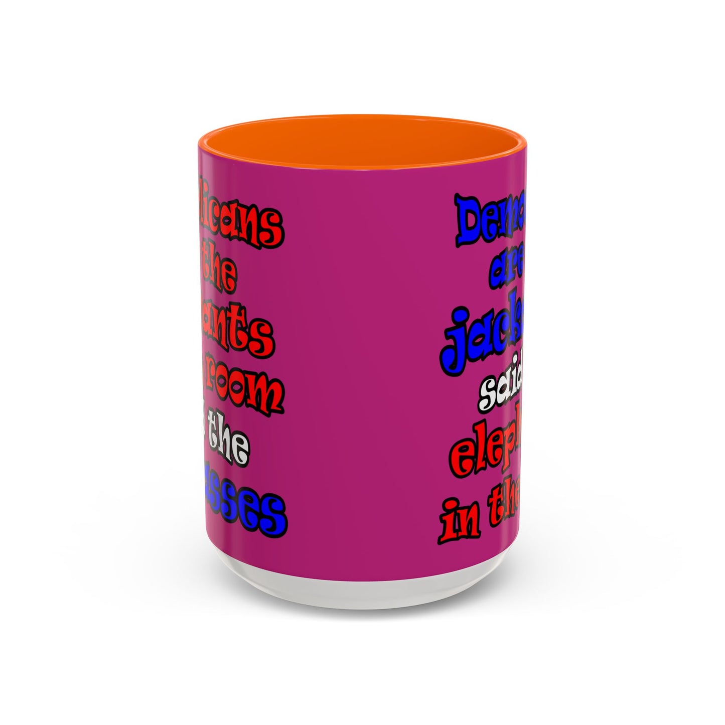 donkeys and elephants - Accent Mug (pink)