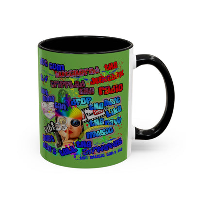 drop the beat - Accent Mug (green)