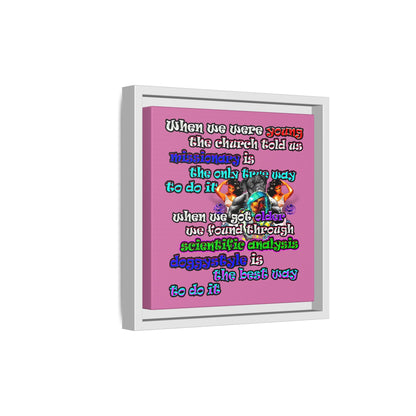 doggystyle - framed canvas art (light pink)