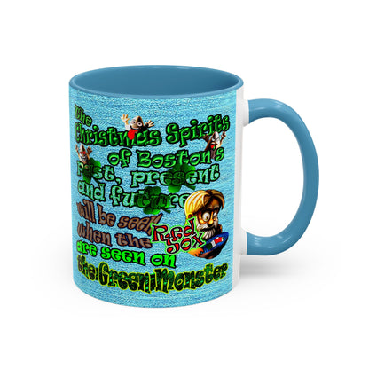 christmas spirits of boston - Accent Mug (faded blue)