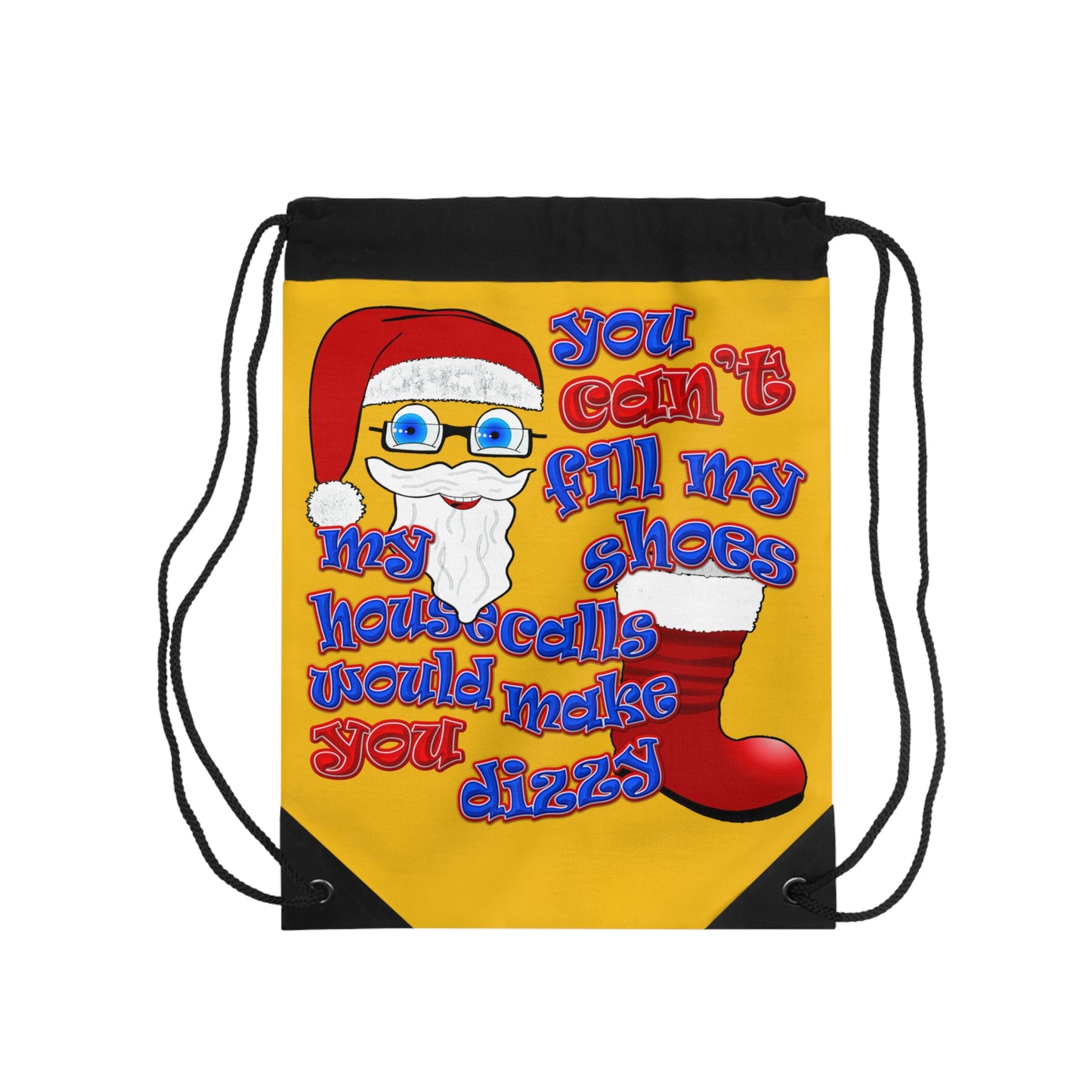 santa's shoes - Drawstring Bag (yellow)