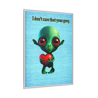 I don't care that your grey - framed canvas art (faded blue)