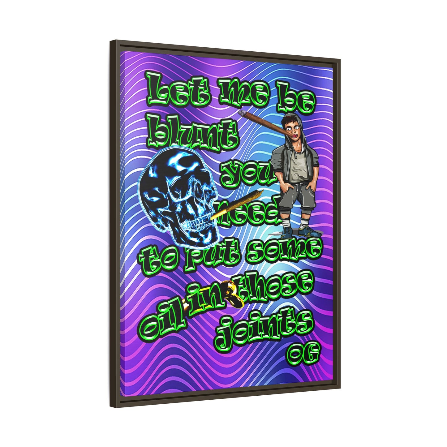 og - framed canvas art (purple wave)