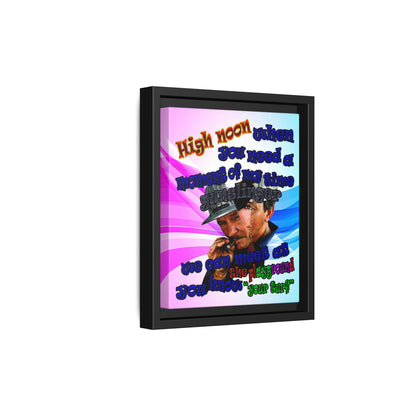 high noon - framed canvas art (light blue-pink wave)