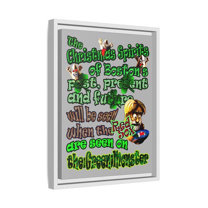 christmas spirits of boston - framed canvas art (light grey)