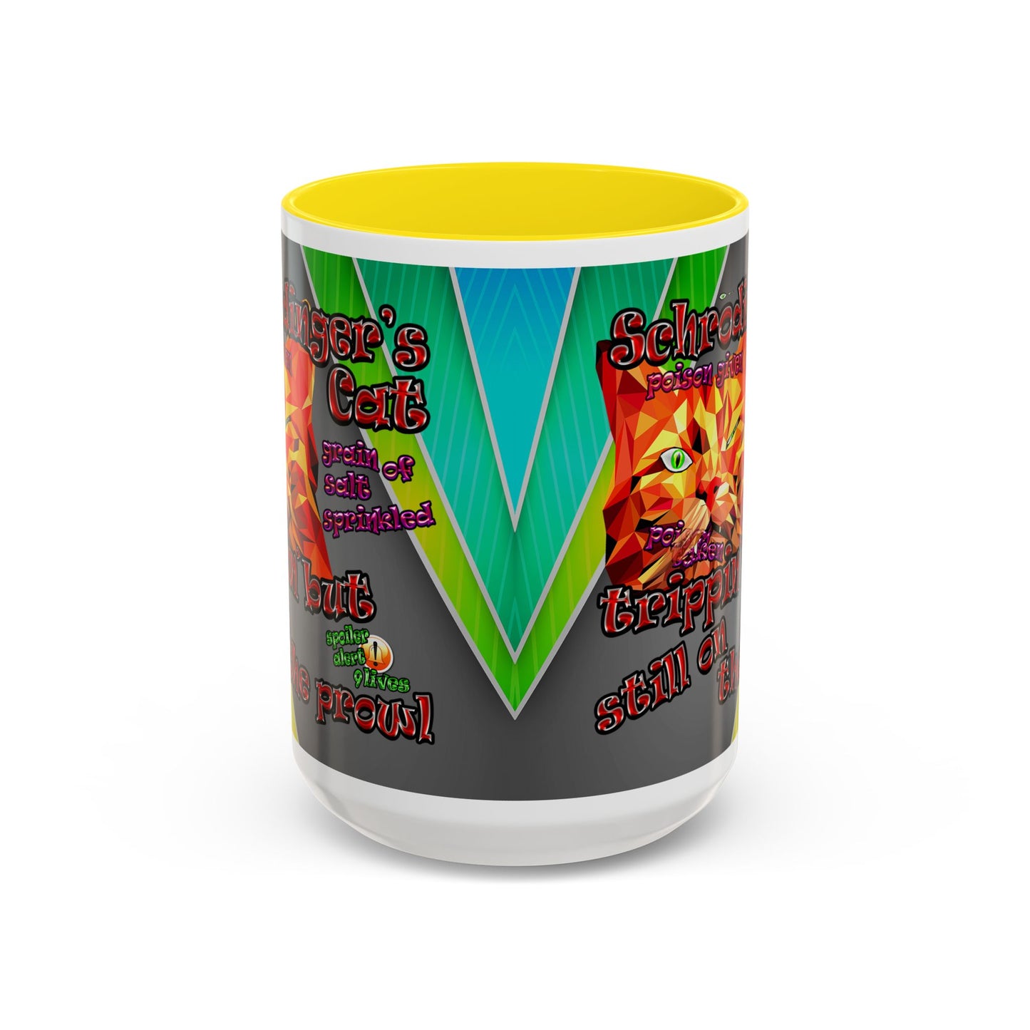 schrodinger's cat - Accent Mug (rainbow split)