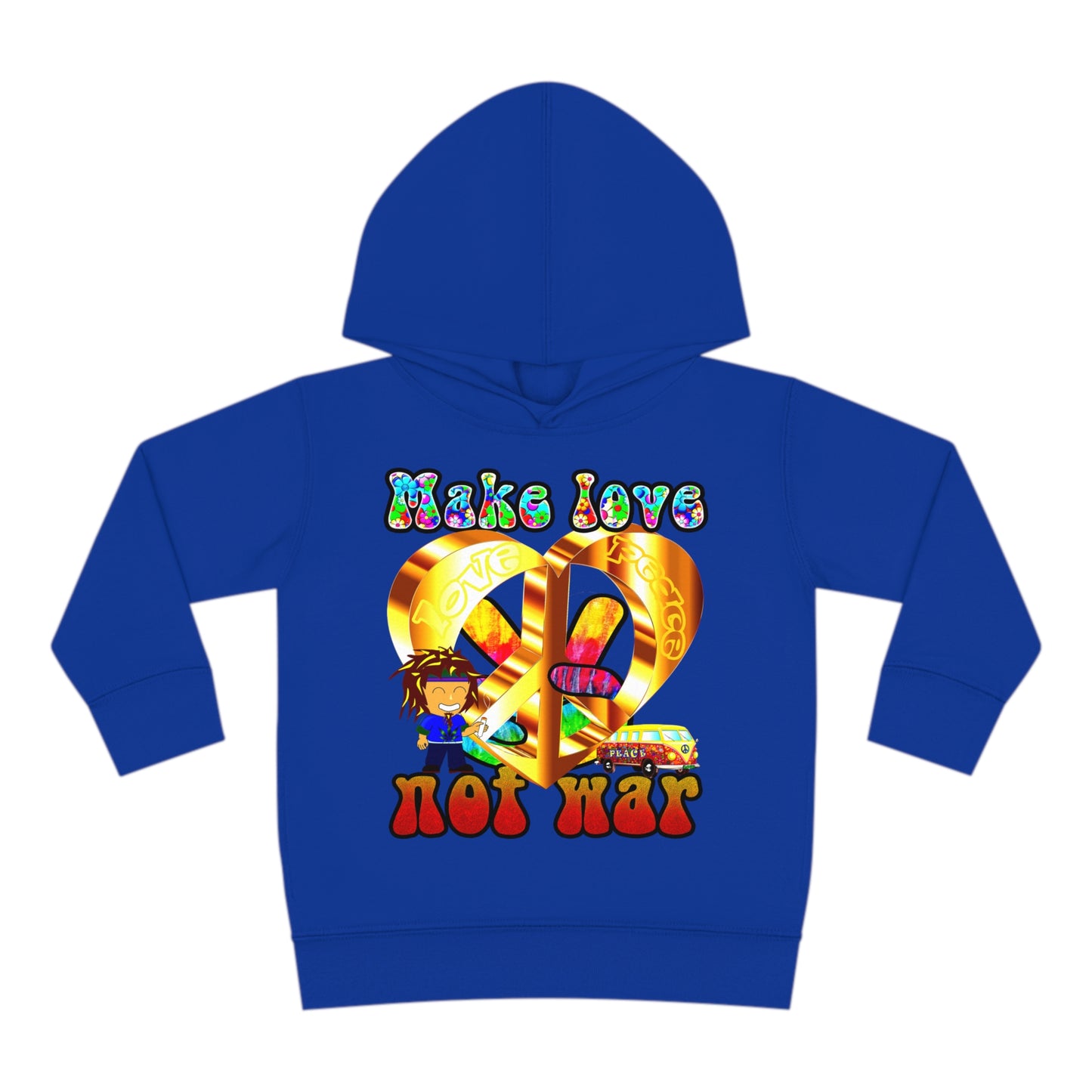 love peace - Toddler Pullover Fleece Hoodie
