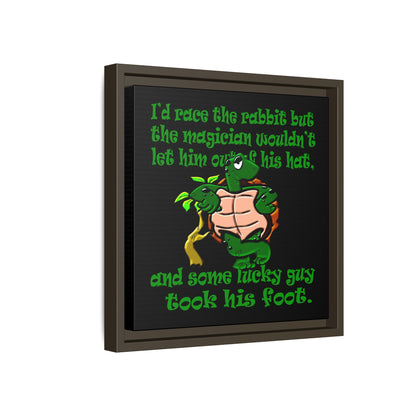 turtle race - framed canvas art (black)