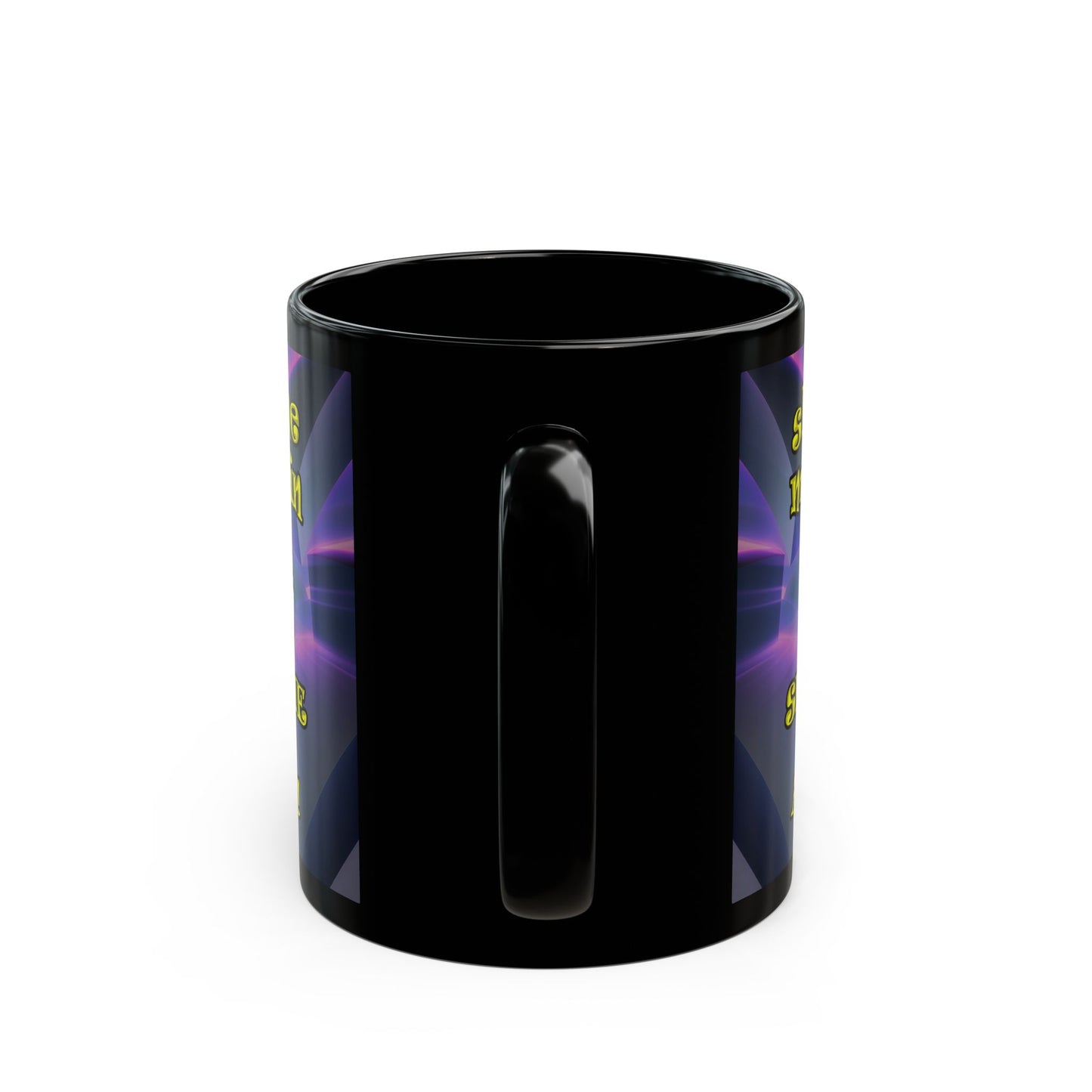 shoot the moon again - Black Mug (grey-pink wave)