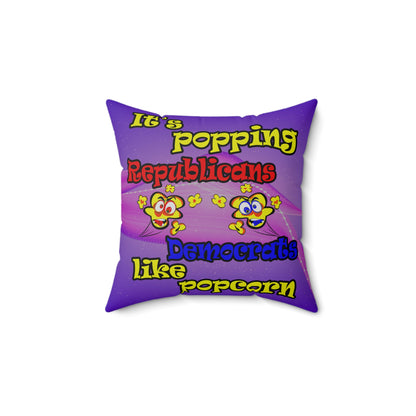 popping like popcorn - Spun Polyester Square Pillow - (purple-pink wave)