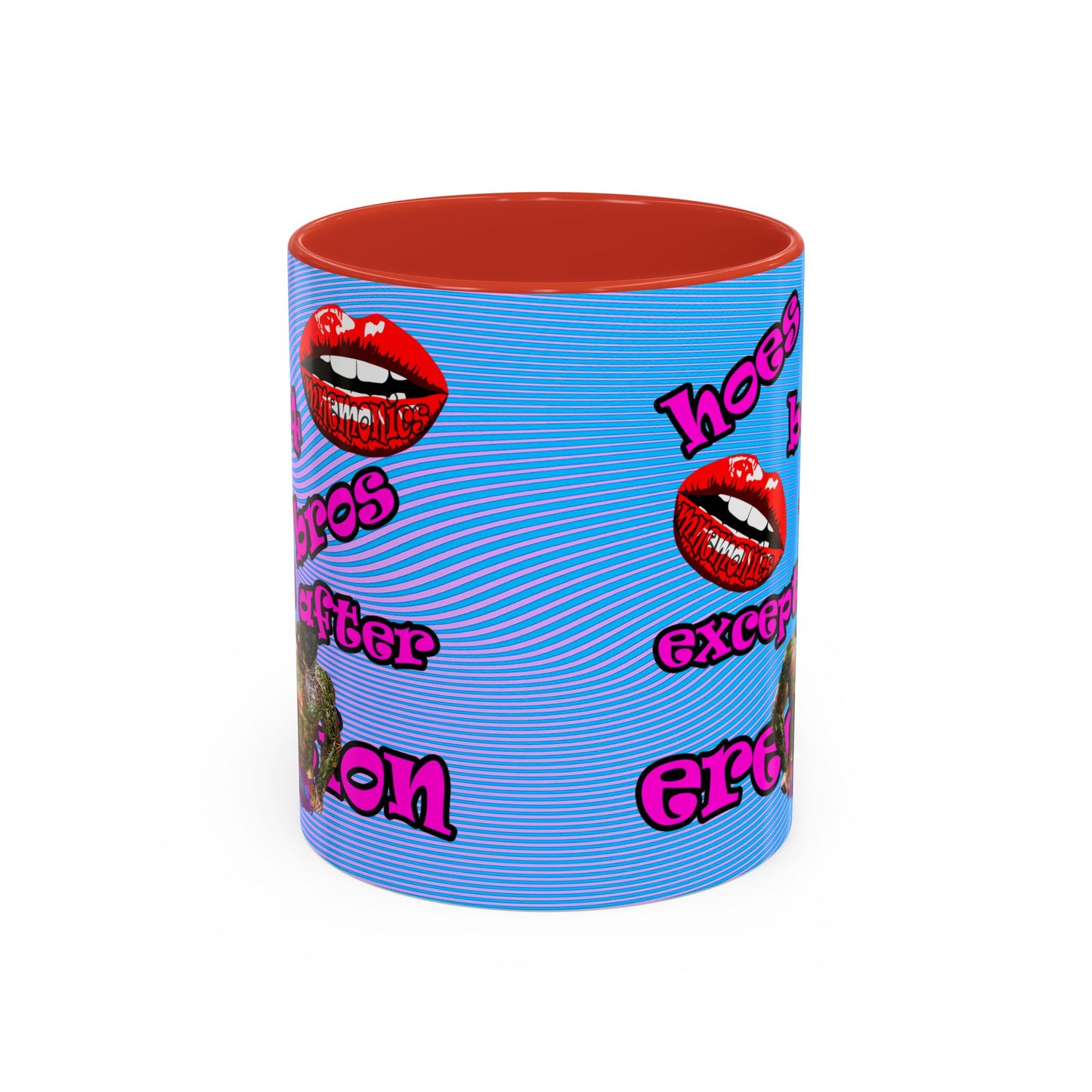 hoes b4 bros - Accent Mug (light blue-purple wave)