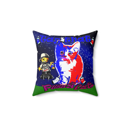 tag that - Spun Polyester Square Pillow - ('snoops' background)