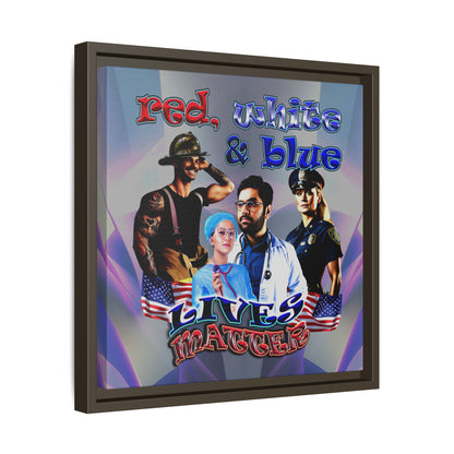 rw&b lives matter - framed canvas art (grey-pink wave)