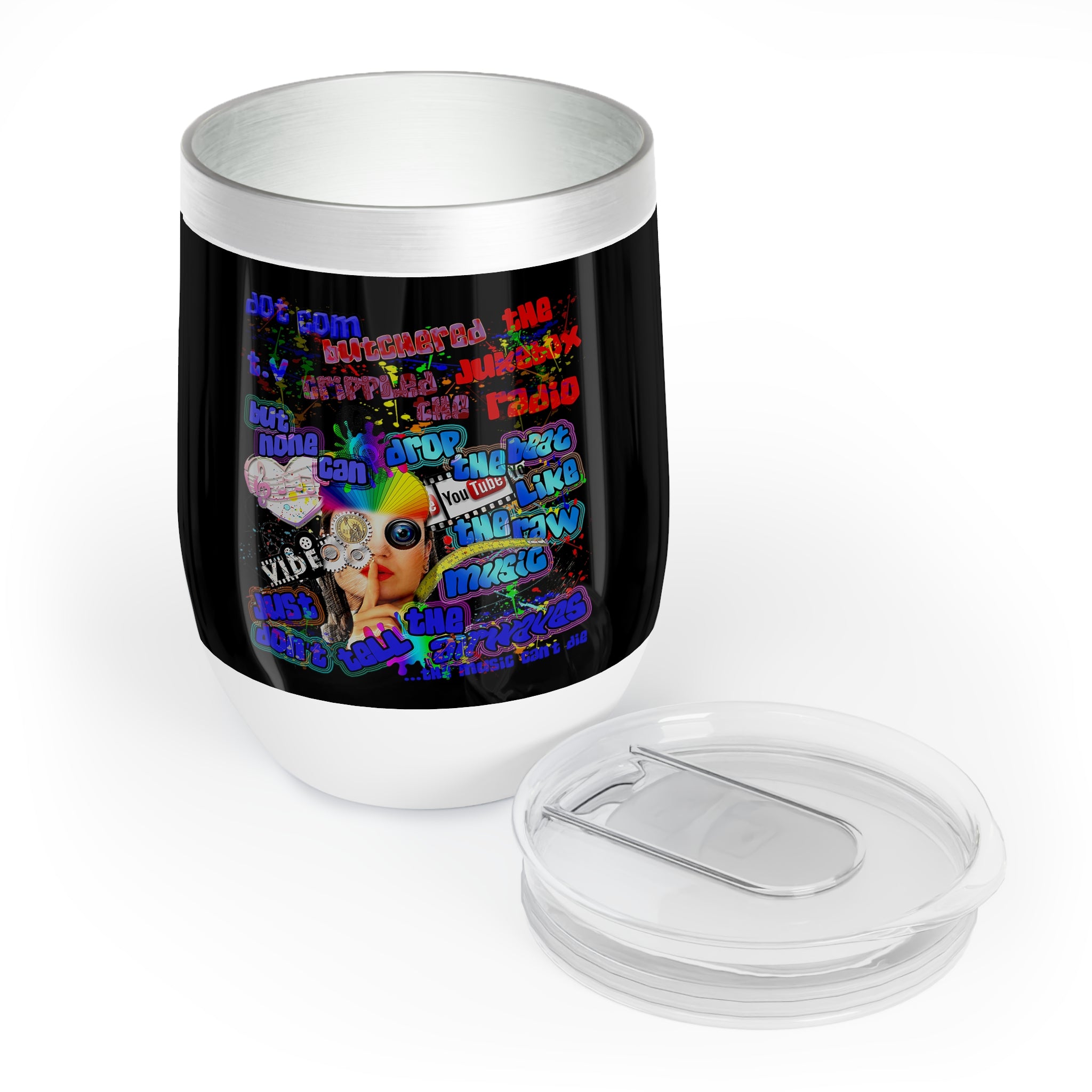 drop the beat - Chill Wine Tumbler (black)