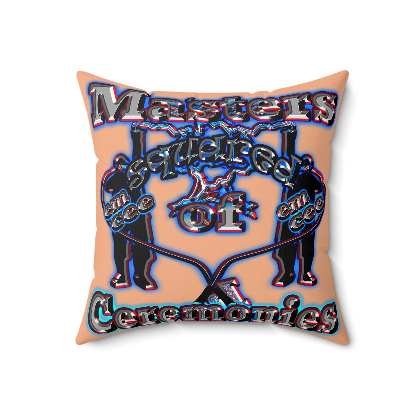 em cee squared - Spun Polyester Square Pillow - (desert orange)