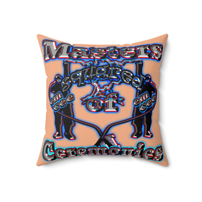 em cee squared - Spun Polyester Square Pillow - (desert orange)