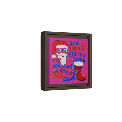 santa's shoes - framed canvas art (pink)
