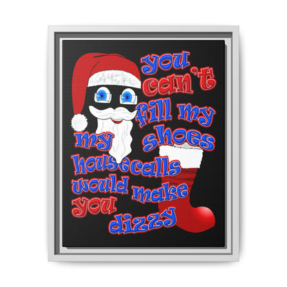 santa's shoes - framed canvas art (black)