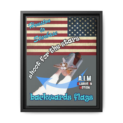 shoot for the stars - framed canvas art (dark grey)