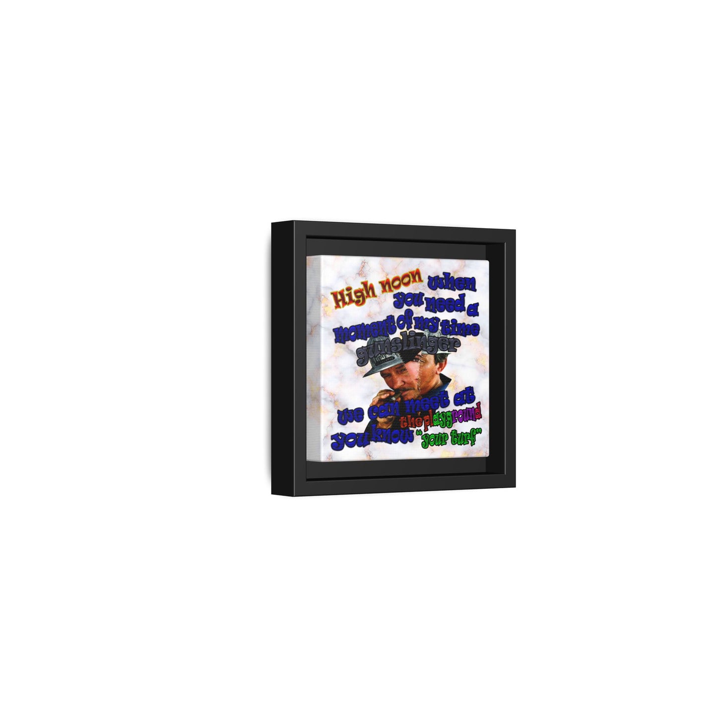 high noon - framed canvas art (white marble)