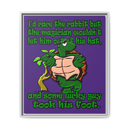 turtle race - framed canvas art (purple)