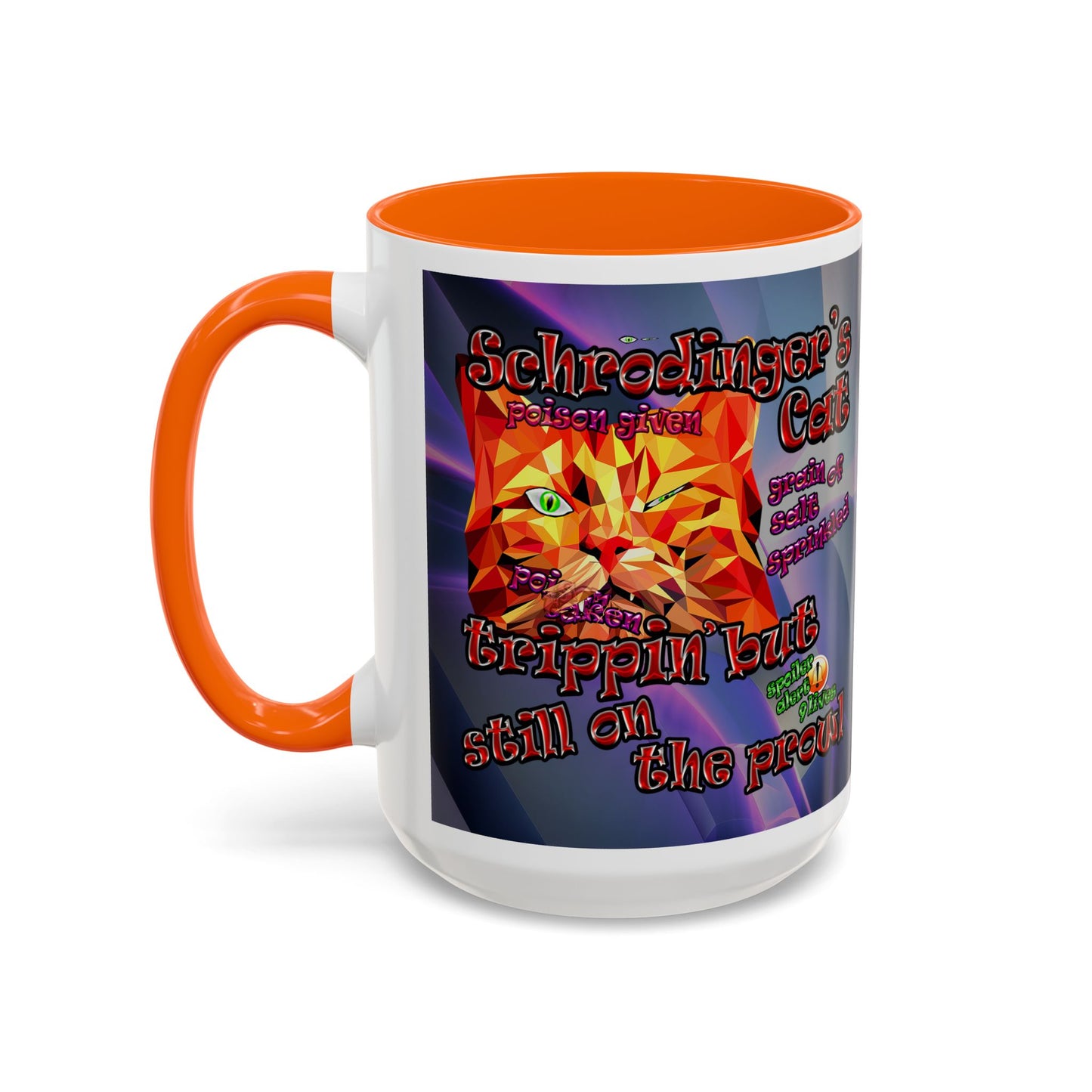 schrodinger's cat - Accent Mug (grey-pink wave)