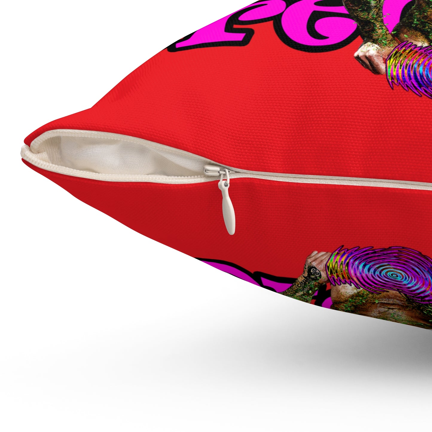 hoes b4 bros - Spun Polyester Square Pillow - (red)