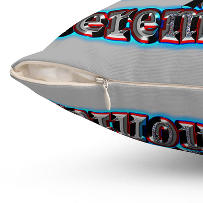 em cee squared - Spun Polyester Square Pillow - (light grey)
