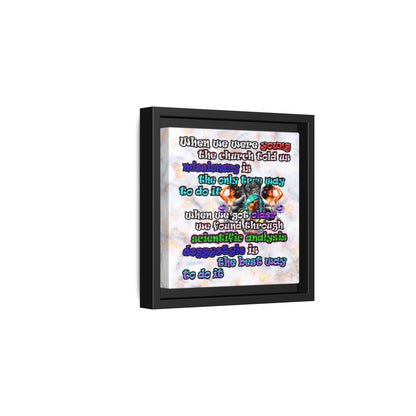 doggystyle - framed canvas art (white marble)