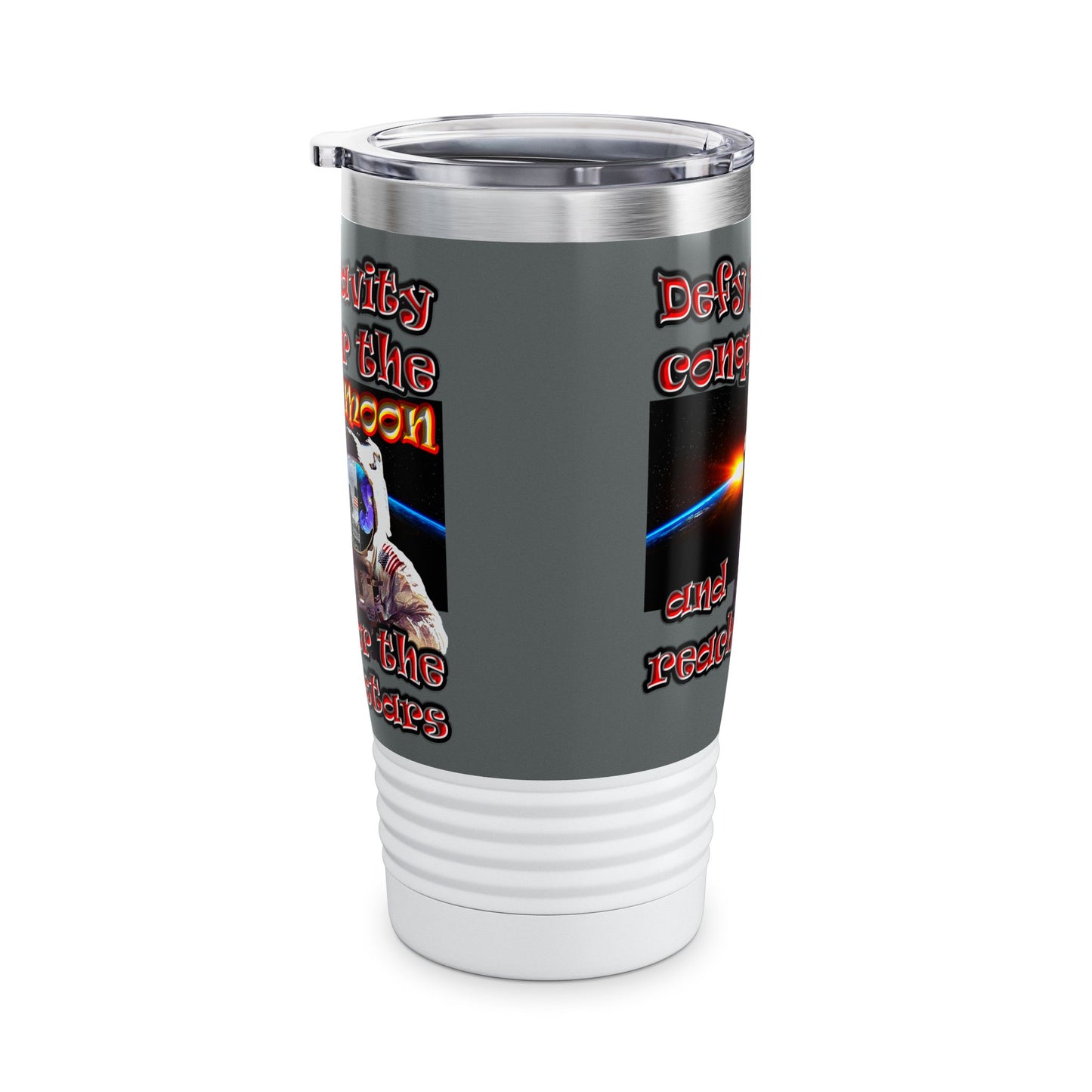 defy conquer reach - Ringneck Tumbler, 20oz (dark grey)