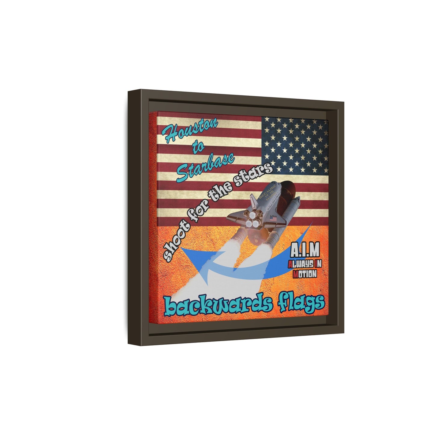 shoot for the stars - framed canvas art (burnt orange)