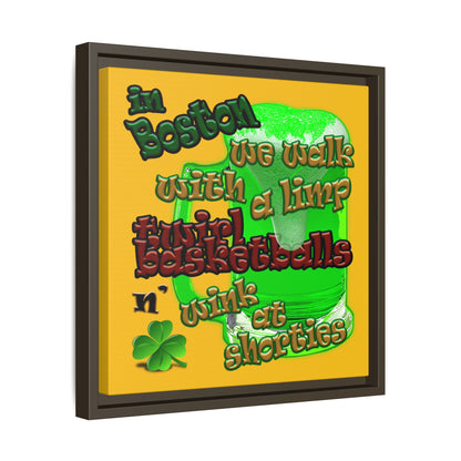 celtics logo - framed canvas art (yellow)